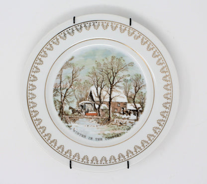 Decorative Plate, Currier & Ives, Roy Thomas, Old Grist Mill, Vintage, SOLD
