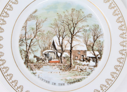 Decorative Plate, Currier & Ives, Roy Thomas, Old Grist Mill, Vintage, SOLD