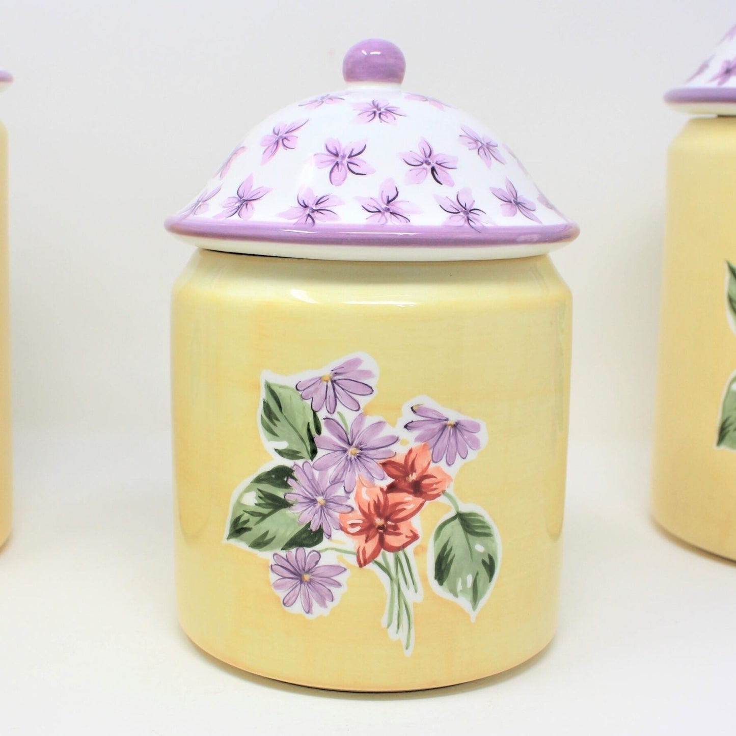 Canister Set, Waverly, Garden Room Cottage Collection "Field of Flowers", Set of 4, Vintage Ceramic