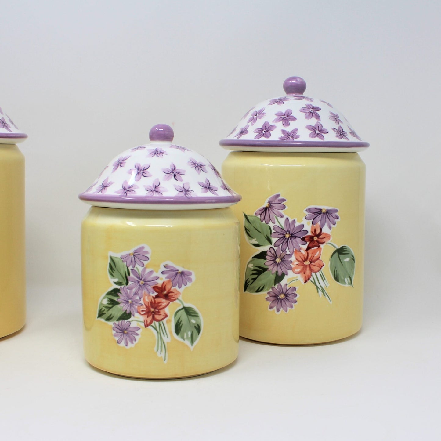 Canister Set, Waverly, Garden Room Cottage Collection "Field of Flowers", Set of 4, Vintage Ceramic