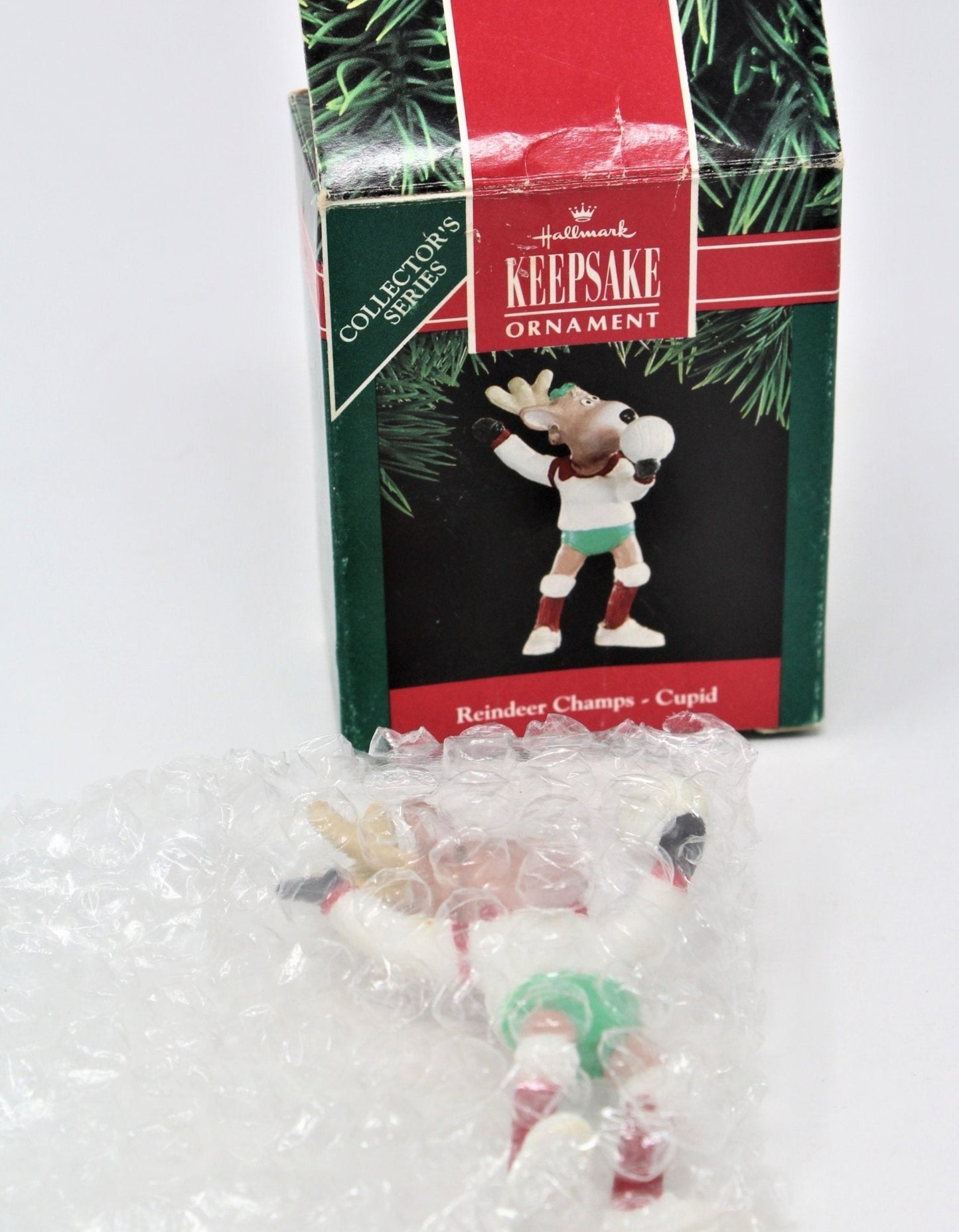 Ornament, Hallmark, Reindeer Champs, #6 Cupid, in Box, 1991