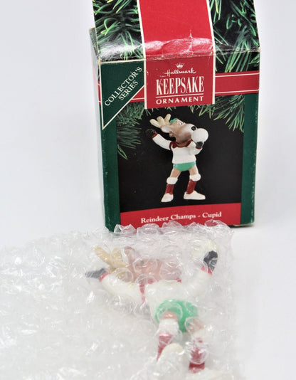 Ornament, Hallmark, Reindeer Champs, #6 Cupid, in Box, 1991