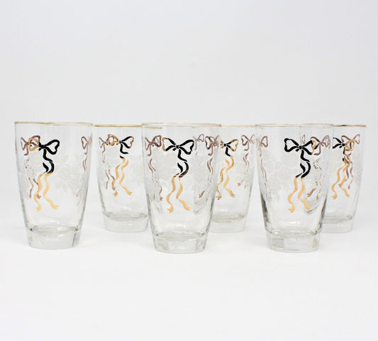 Glasses, Tumblers, Libbey, Rose Classic, Blown Glass, Set of 6, Vintage, SOLD