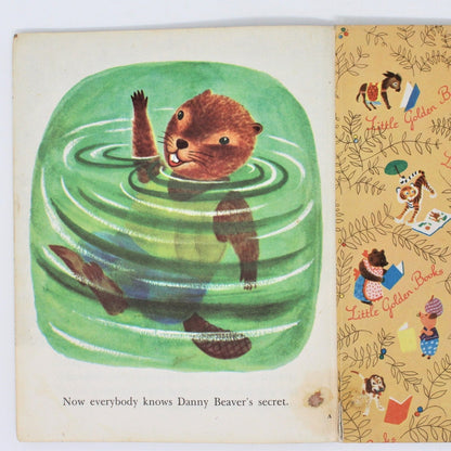 Children's Book, Little Golden Book, Danny Beaver's Secret, Hardcover, Vintage 1953