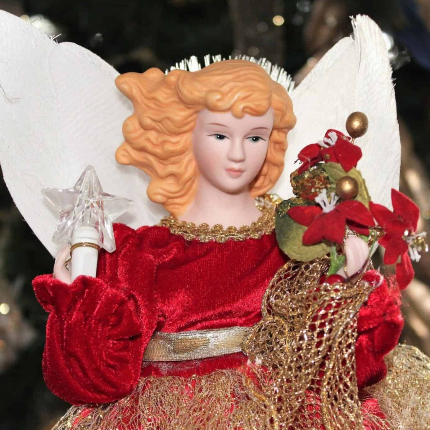 Tree Topper, Christmas Angel, Fiber Optic, Vintage