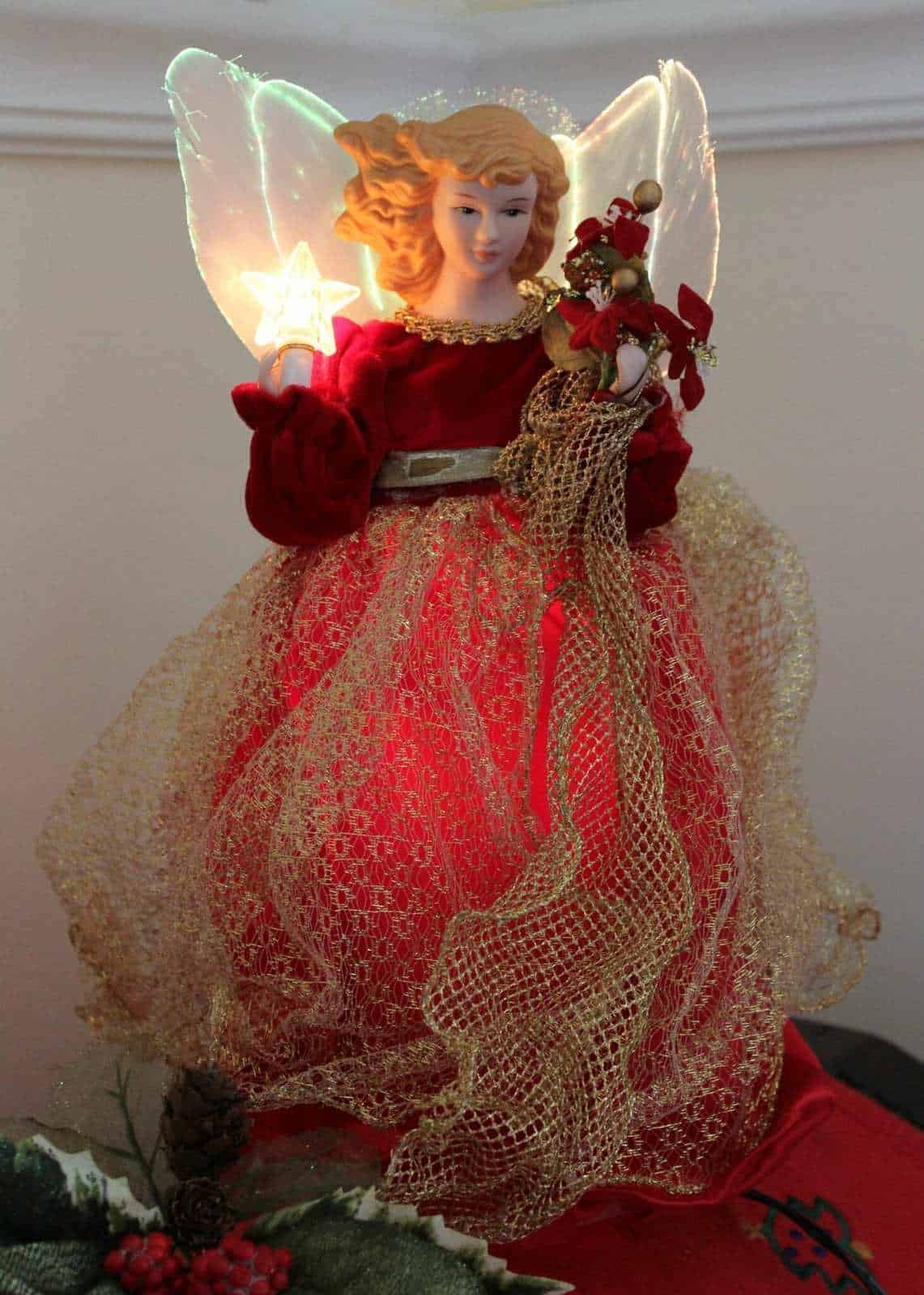Tree Topper, Christmas Angel, Fiber Optic, Vintage