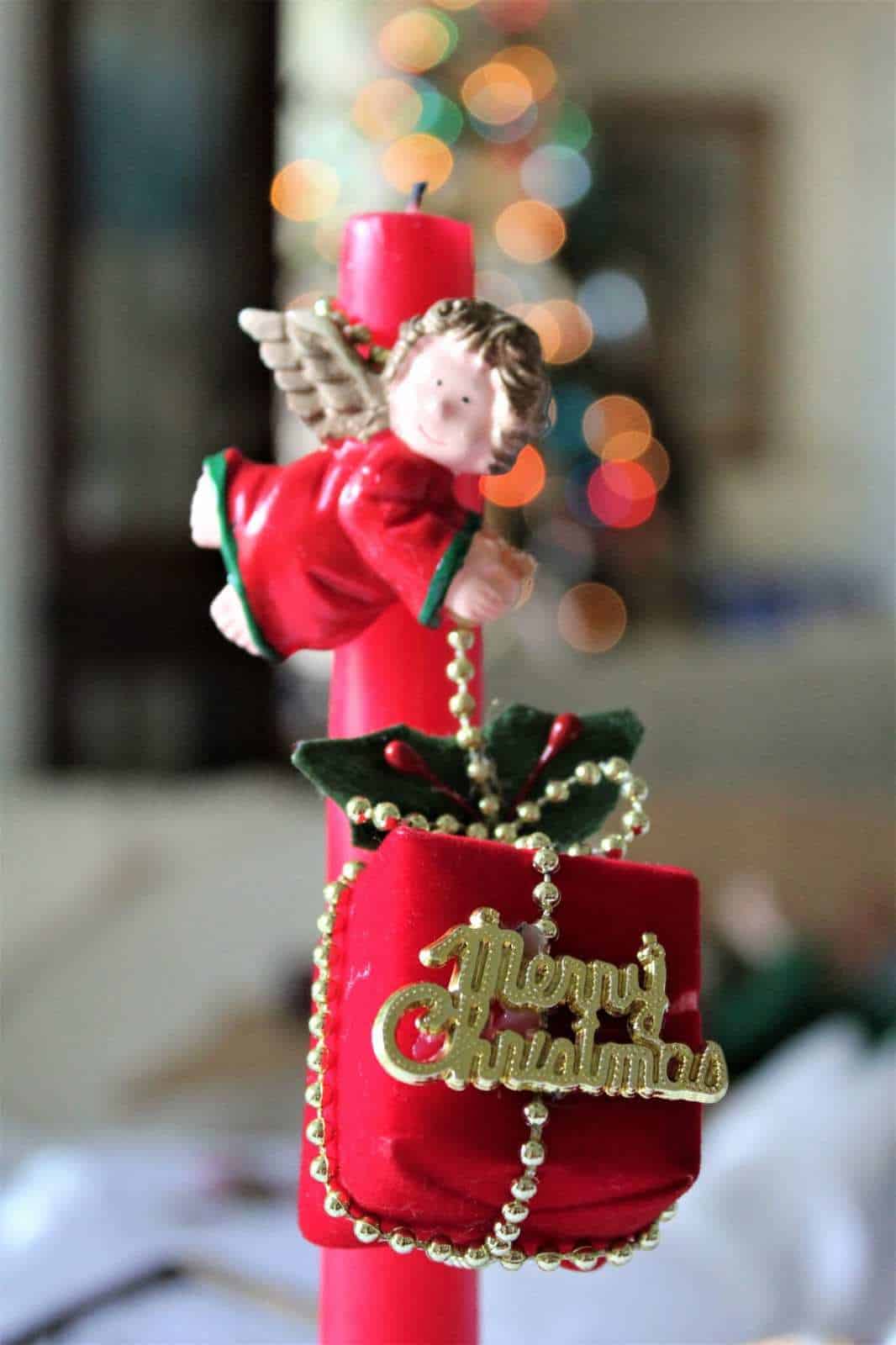 Ornaments, Santa Claus, Hand Made Felt, Set of 5, Vintage