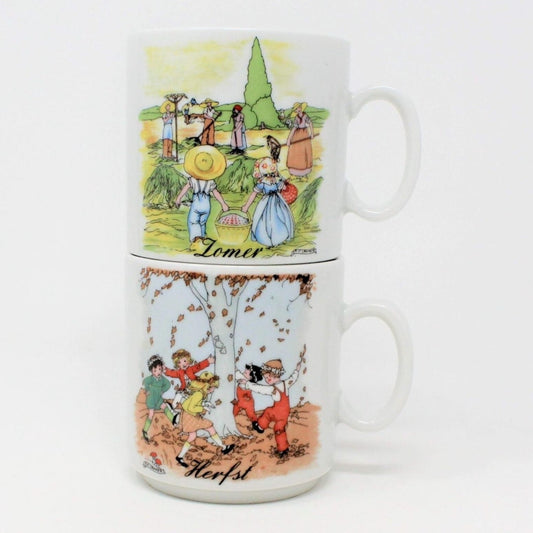 Mug / Child Cup, Kronester, Summer & Autumn Seasons, Rie Cramer, Vintage