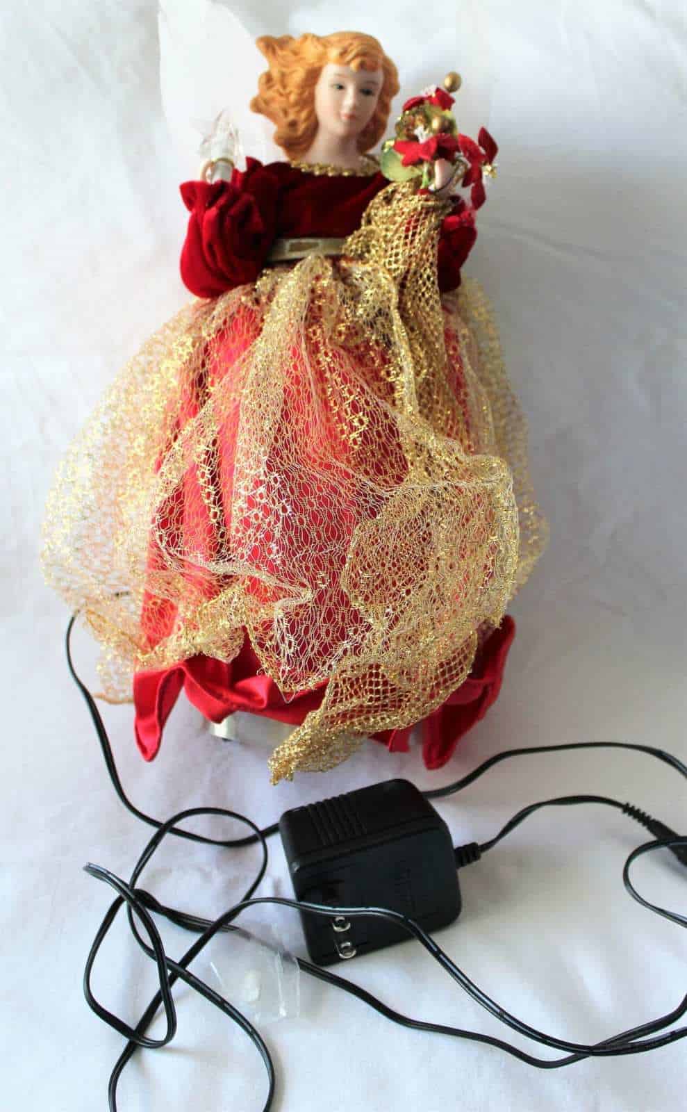 Tree Topper, Christmas Angel, Fiber Optic, Vintage