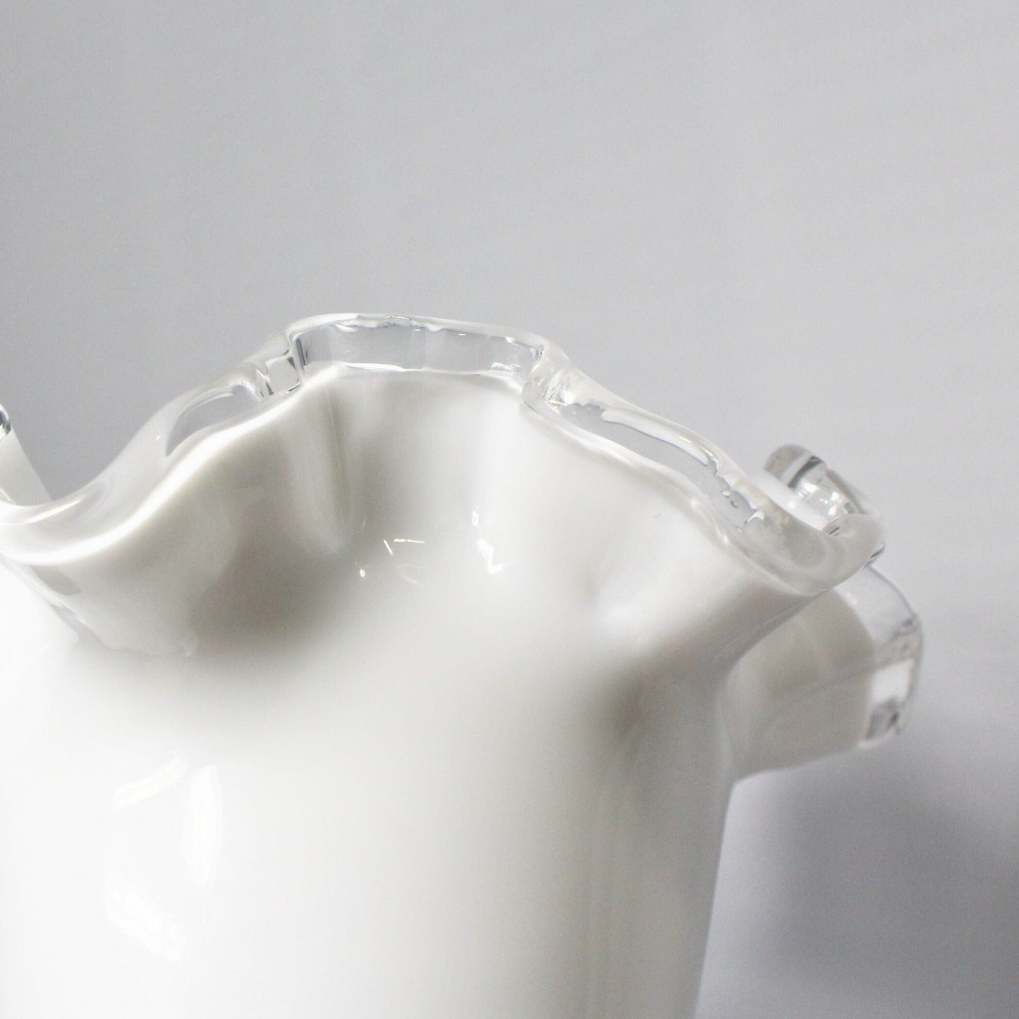 Vase, Fenton, Silver Crest Double Crimped Vase, 6" Vintage