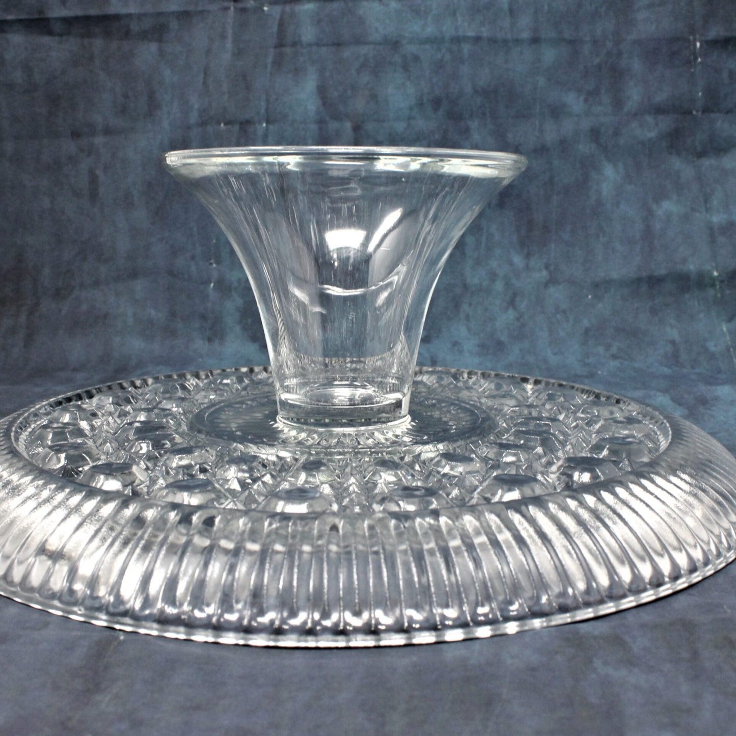 Cake Stand, Federal Glass, Windsor (Button & Cane), Vintage
