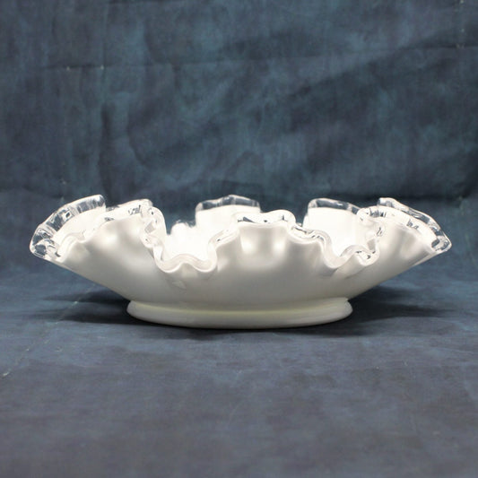 Bon Bon Dish, Fenton, Silver Crest Double Crimped 8", Vintage