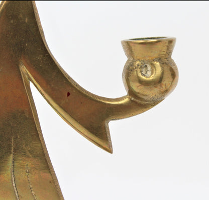 Candle Holders, Brass Angels, Set of 2, Hong Kong, Vintage