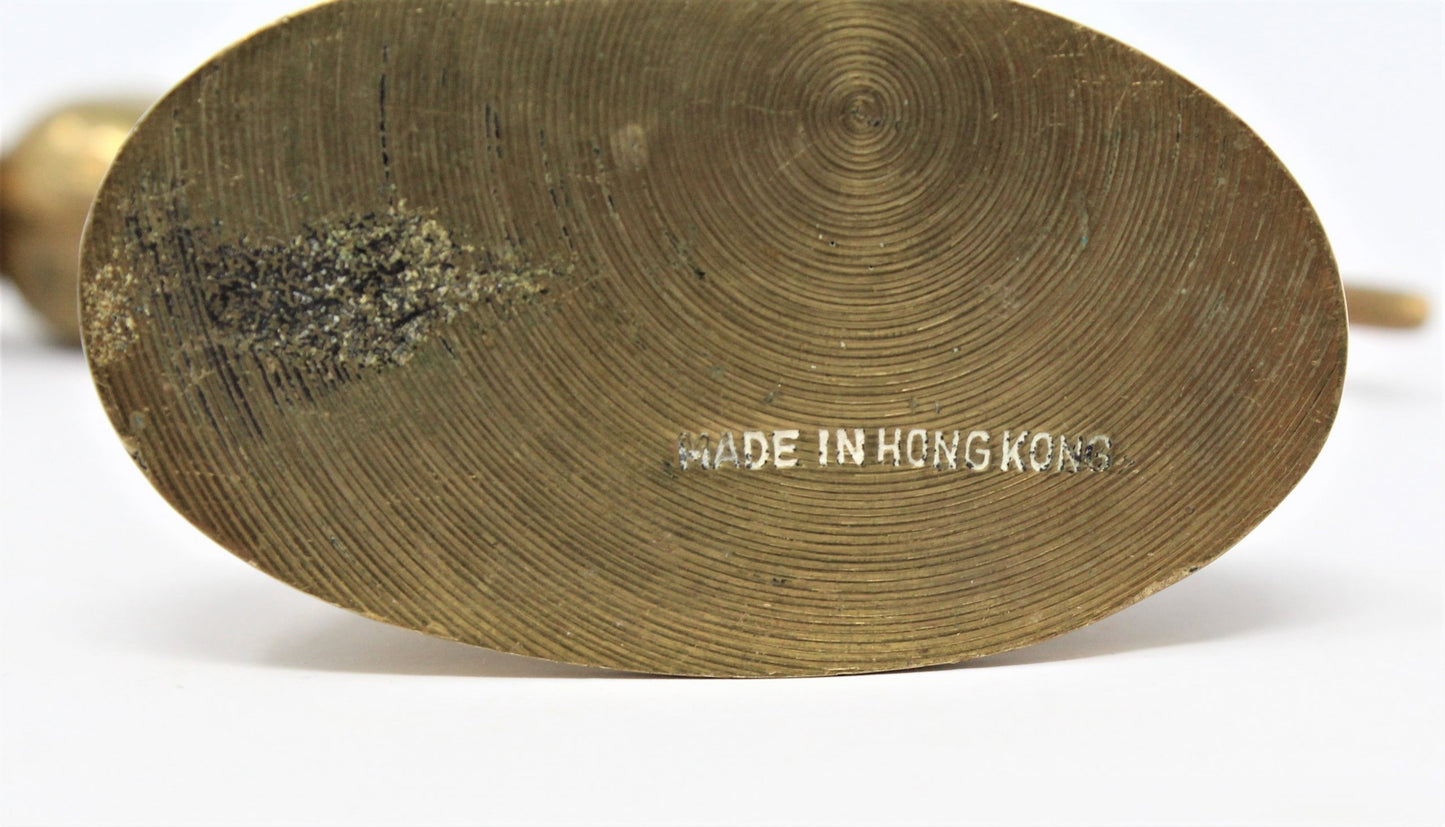 Candle Holders, Brass Angels, Set of 2, Hong Kong, Vintage