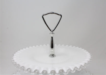 Tidbit Tray: Fenton Silver Crest 7294, Two-Tier Milk Glass, USA, Vintage 1942, SOLD