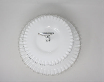 Tidbit Tray: Fenton Silver Crest 7294, Two-Tier Milk Glass, USA, Vintage 1942, SOLD