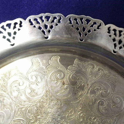 Tray, Oneida/ Home Decorators, Reticulated, Silverplate, Vintage 12"