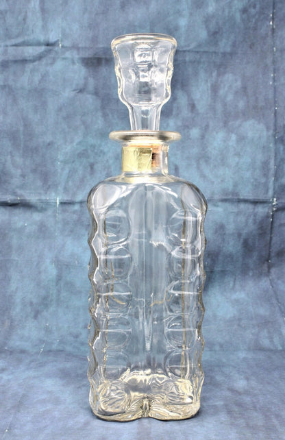 Decanter with Stopper, Ezra Brooks Bourbon Whiskey Bottle, Vintage 1960's