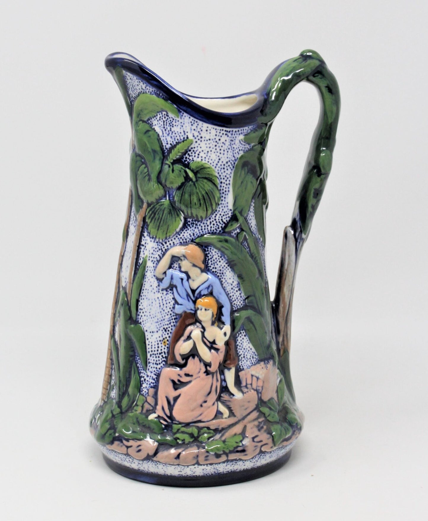 Pitcher, Paul and Virginia, Hand Painted Ceramic, Vintage