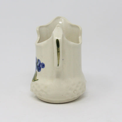 Creamer, Cash Family Pottery / Clinchfield Artware, Blue Flowers, Made in USA