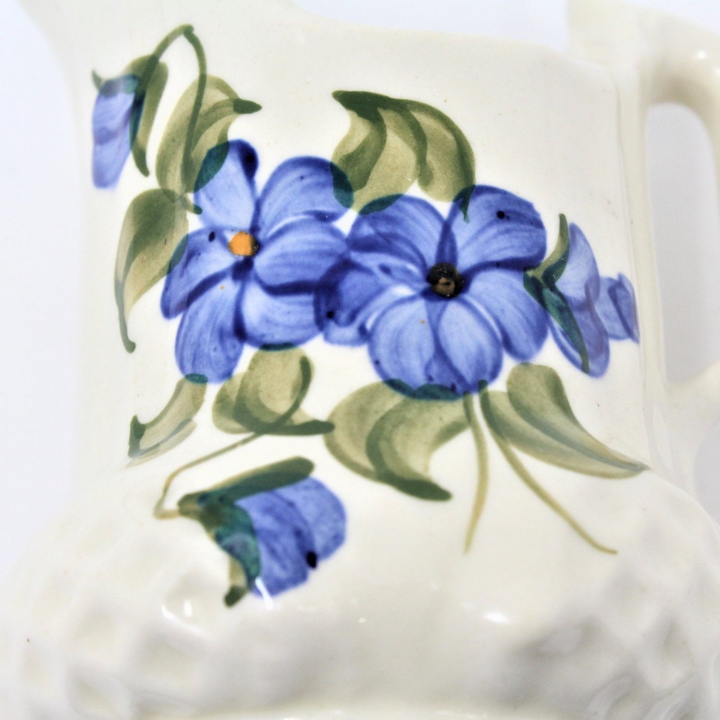 Creamer, Cash Family Pottery / Clinchfield Artware, Blue Flowers, Made in USA