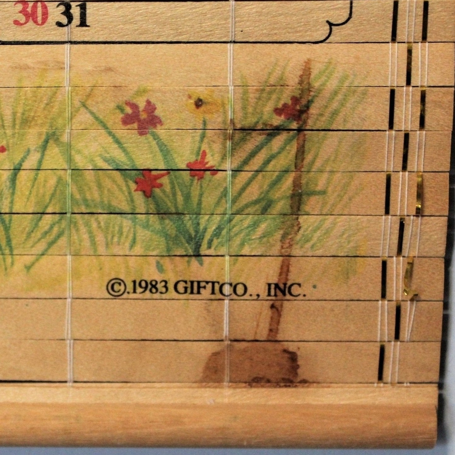 Bamboo Scroll, Giftco, Calendar 1984, 2-sided, Vintage