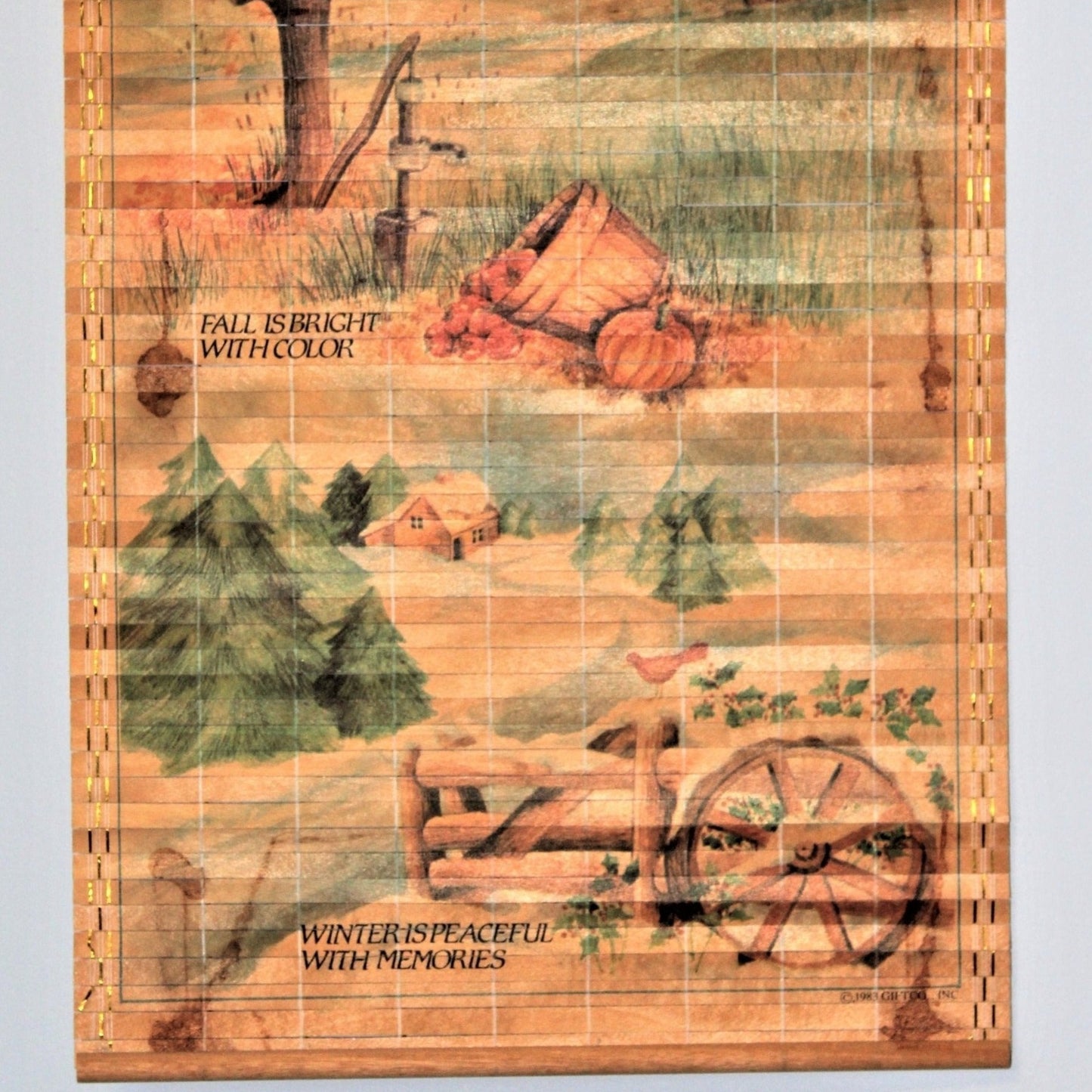 Bamboo Scroll, Giftco, Calendar 1984, 2-sided, Vintage