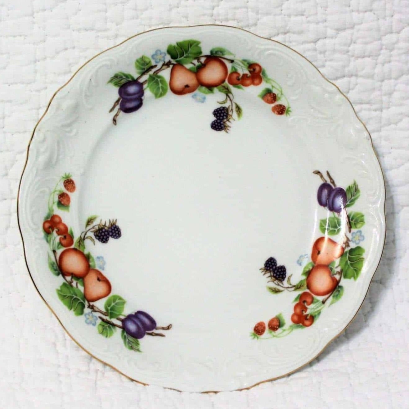 Bread & Butter Plates, Royal Kent, Fruit Garland, Set of 6, Vintage