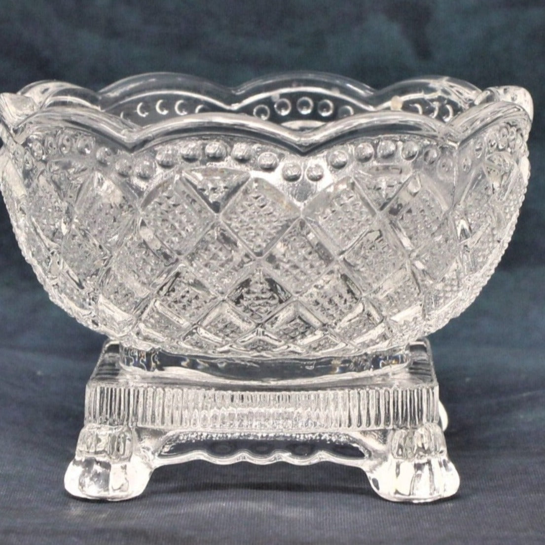 Salt Cellar, Avon, Diamond Pattern Glass, Vintage Fostoria