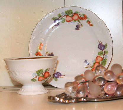 Saucers, Royal Kent, Fruit Garland, Poland, Vintage