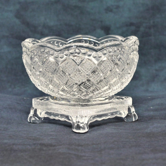 Salt Cellar, Avon, Diamond Pattern Glass, Vintage Fostoria