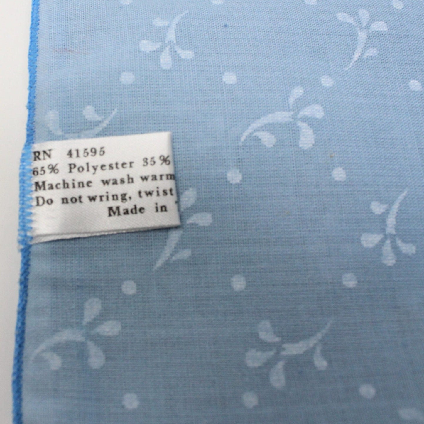Cloth Dinner Napkins with Rings, Printed Blue & White, Set of 4