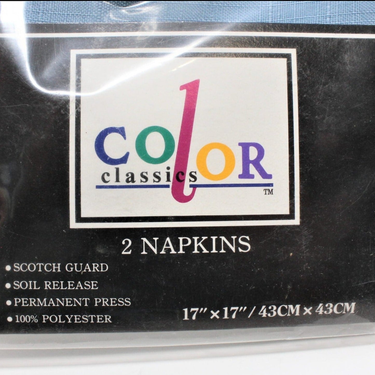 Cloth Dinner Napkins, Dusty Blue, Set of 4, Vintage