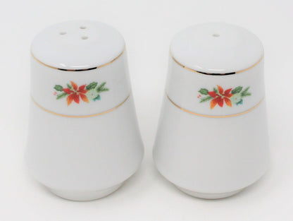 Salt and Pepper Shakers, Royal Norfolk, Poinsettia and Holly, RNF26 Porcelain, 2004