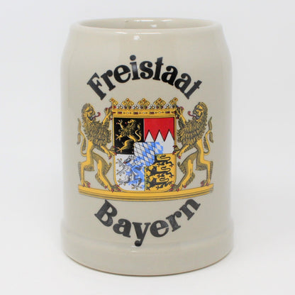 Beer Mug, Freistaat Bayern, Stoneware, Bavaria Germany
