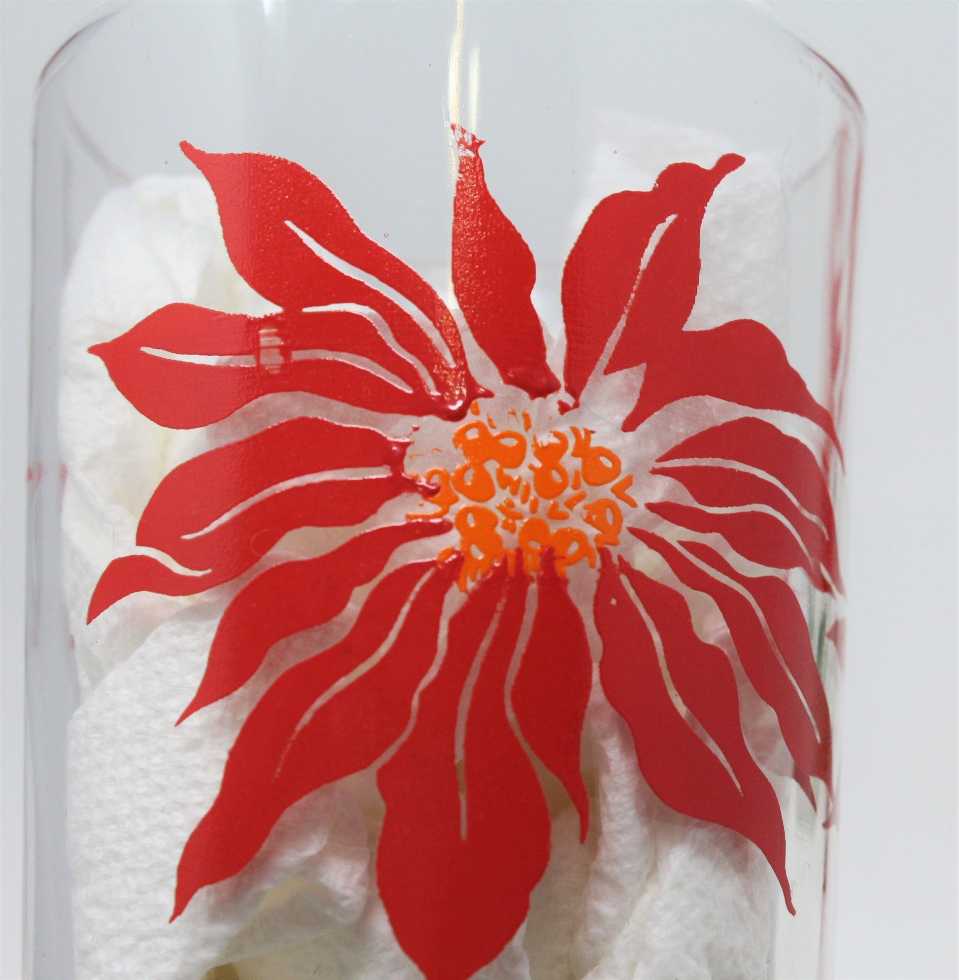 Vintage Poinsettia Eggnog Glasses- Set of 6