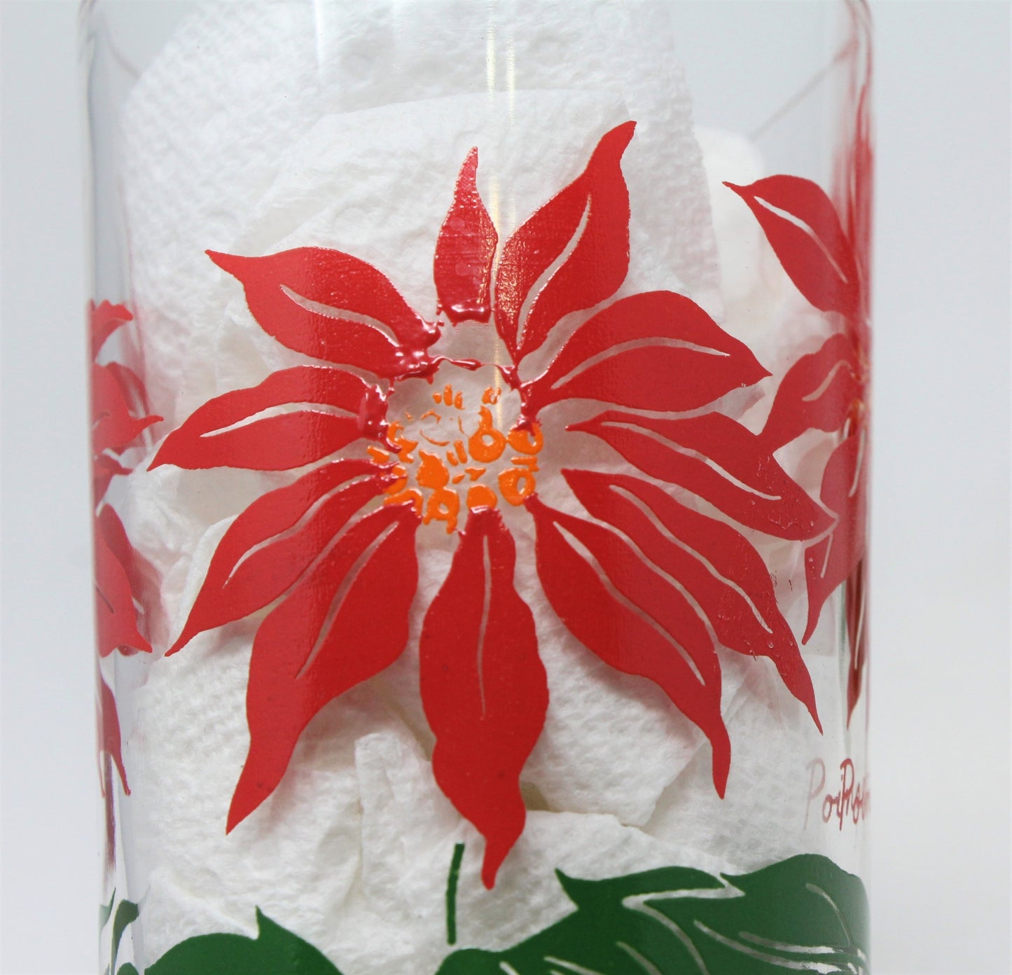 Glasses, Tumblers, Hazel Atlas, Christmas Poinsettia, Set of 2, Vintage