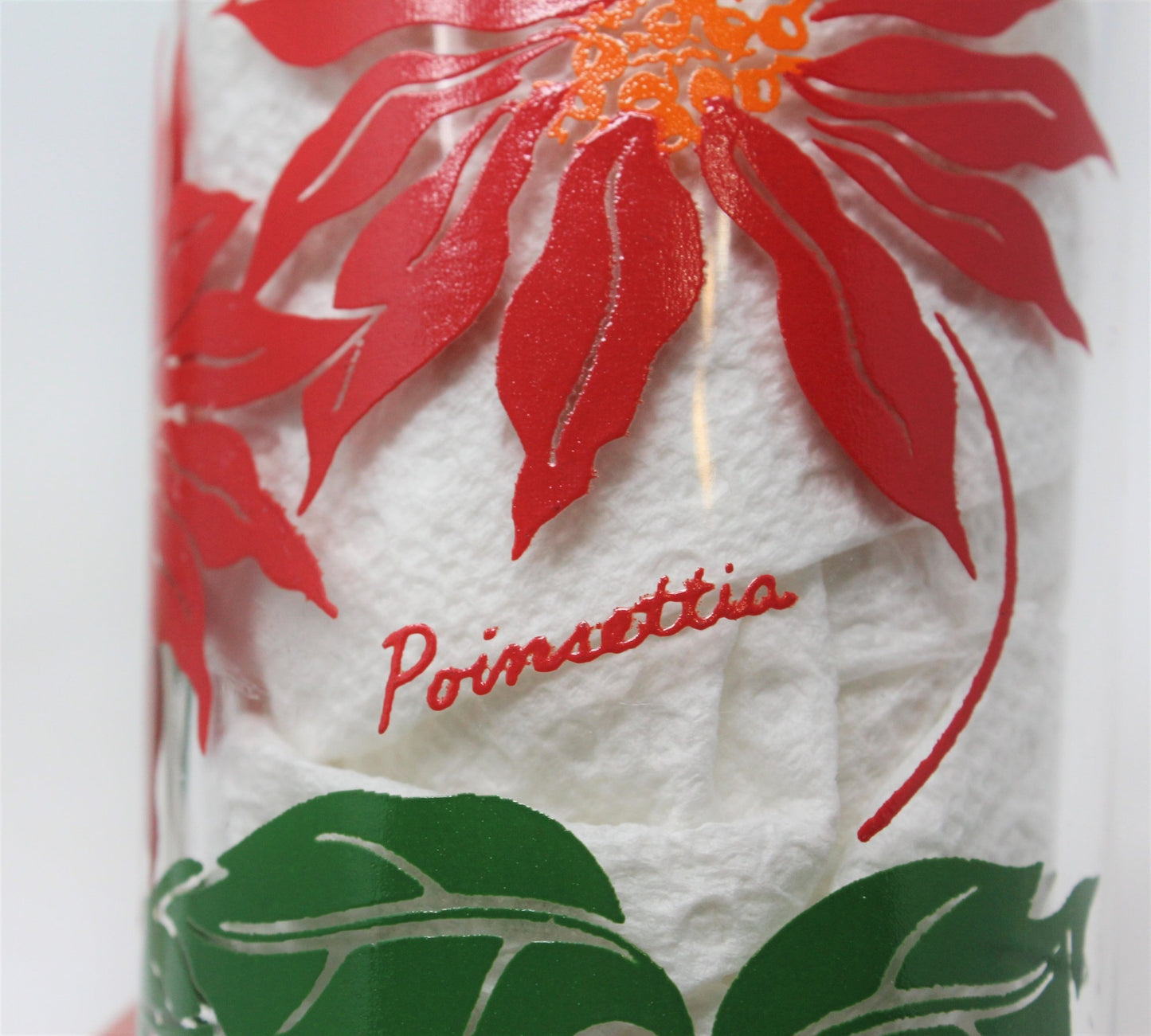 Glasses, Tumblers, Hazel Atlas, Christmas Poinsettia, Set of 2, Vintage