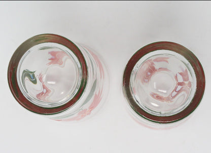 Glasses, Tumblers, Hazel Atlas, Christmas Poinsettia, Set of 2, Vintage