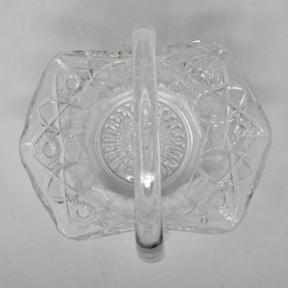 Basket, L.E. Smith Glass, Quintec 3185 Clear, Vintage, Depression Glass
