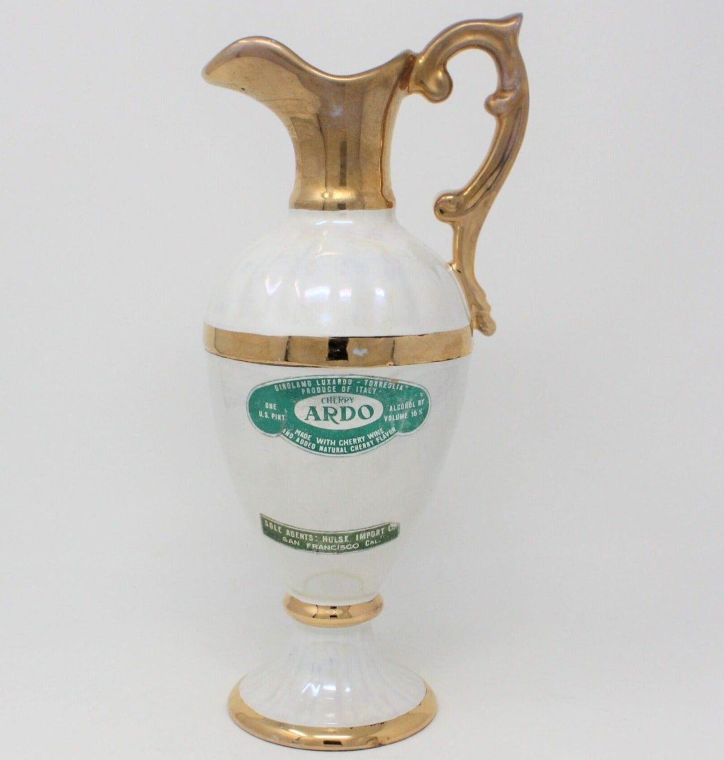 Decanter, Luxardo Majolica, Greek Style Wine Jug, Lusterware Italy, Vintage