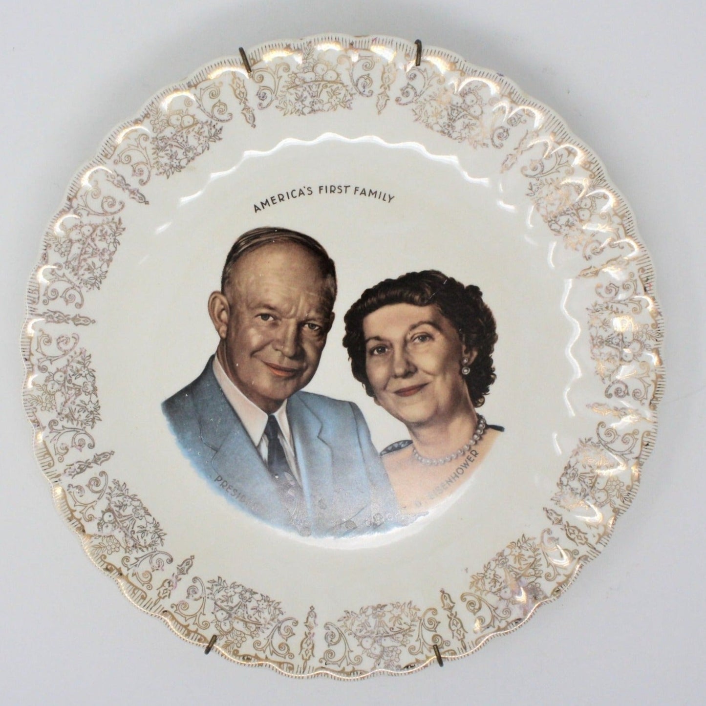 Decorative Plate, Dwight Eisenhower Collectible, Vintage 1950's