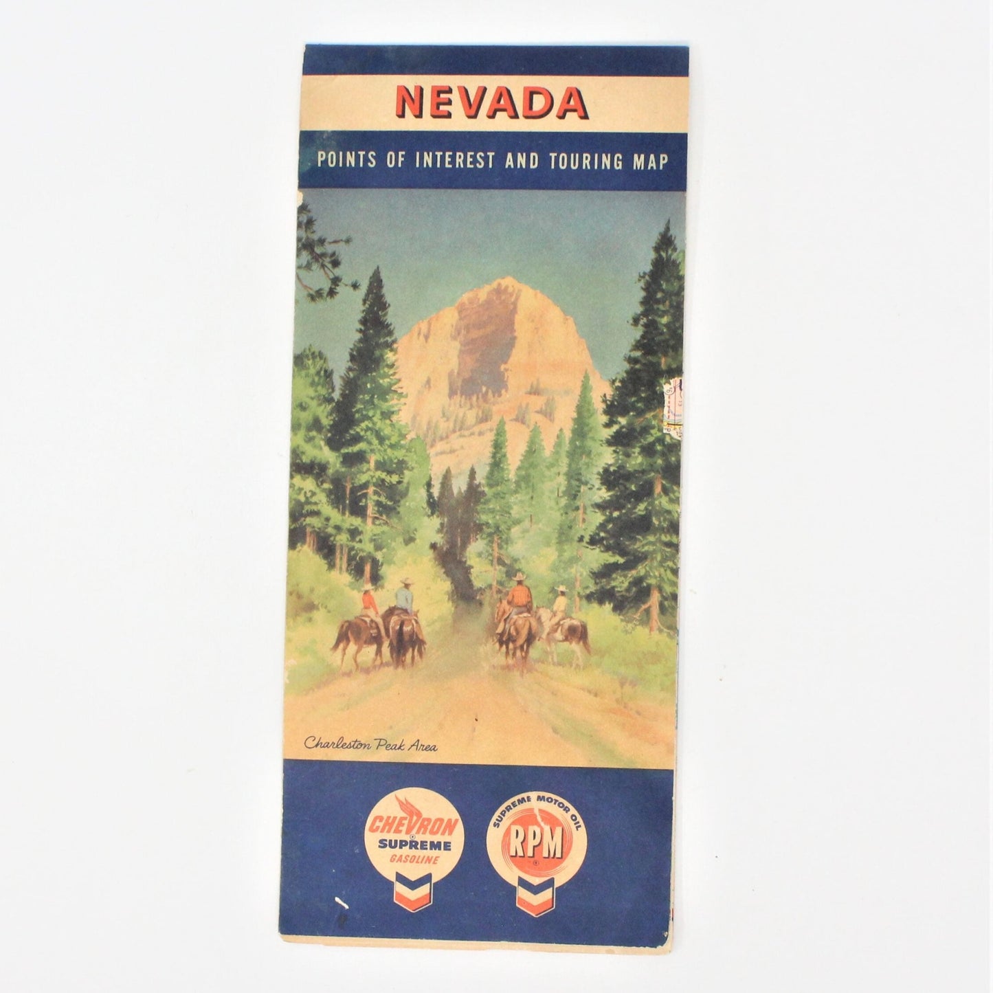 Road Map, Chevron Gousha Lithograph, Nevada, Vintage 1959, SOLD