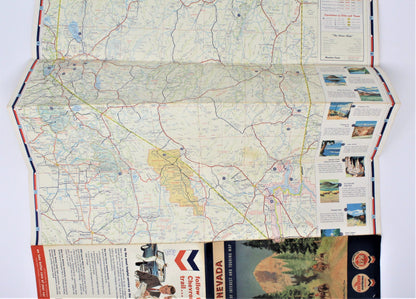 Road Map, Chevron Gousha Lithograph, Nevada, Vintage 1959, SOLD