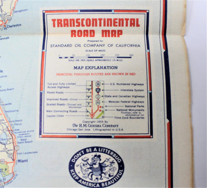 Road Map, Chevron Gousha Lithograph, Nevada, Vintage 1959, SOLD