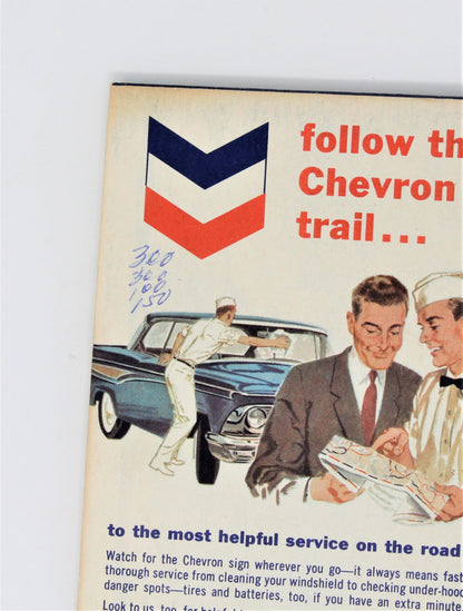 Road Map, Chevron Gousha Lithograph, Nevada, Vintage 1959