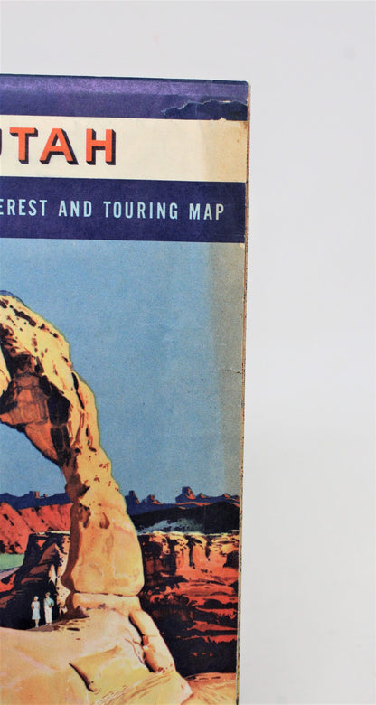 Road Map, Chevron Gousha Lithograph, Utah, Vintage 1960
