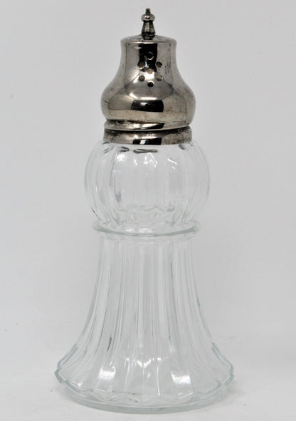 Shaker, Lady Primrose Powder, Glass and Silverplate, Empty, Vintage