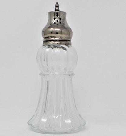Shaker, Lady Primrose Powder, Glass and Silverplate, Empty, Vintage