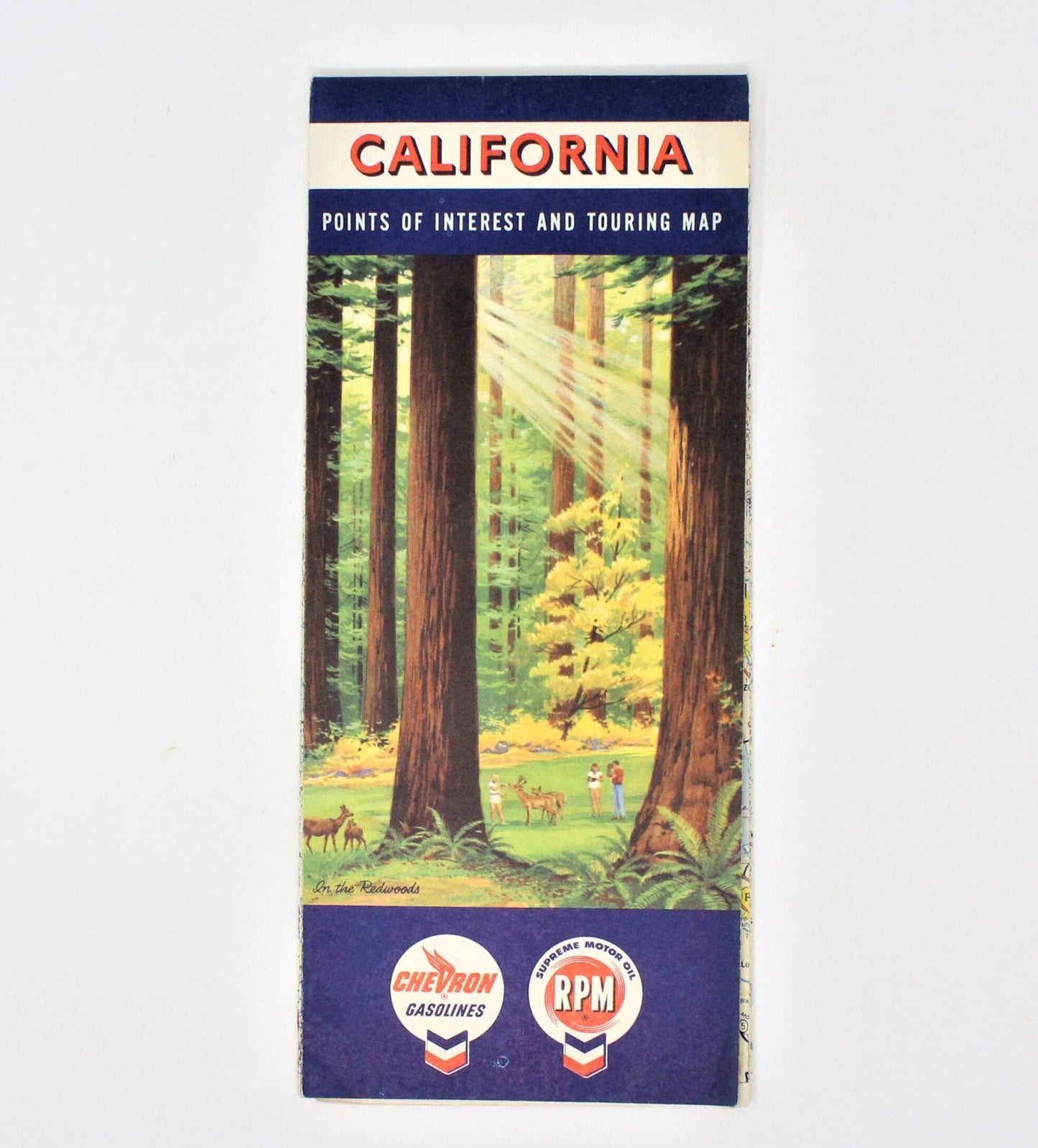 Road Map, Chevron Gousha Lithograph, California, Vintage 1960